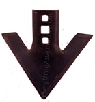 Everything Attachments garden bedder 8" sweep point. Measures 8" W x 8" T overall and holes are 2" apart (center to center)